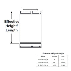 MAJESTIC Majestic SLP-FLEX-3 SLP 4 inches x 6-5/8 inches direct vent pipe flex 36 inches