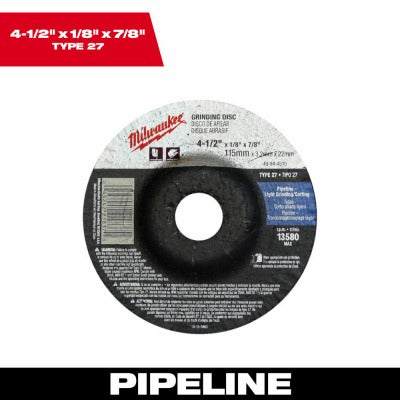 MILWAUKEE Milwaukee 49-94-4510 Type 27 Grinding Wheel 4.5in 10-pack