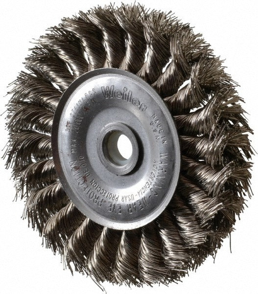 WEILER Weiler 94633 Knotted Wheel Brush 4 in Stainless Steel