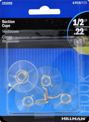 HILLMAN Hillman Fasteners 121026 Small Clear Suction Cup 4 Pack