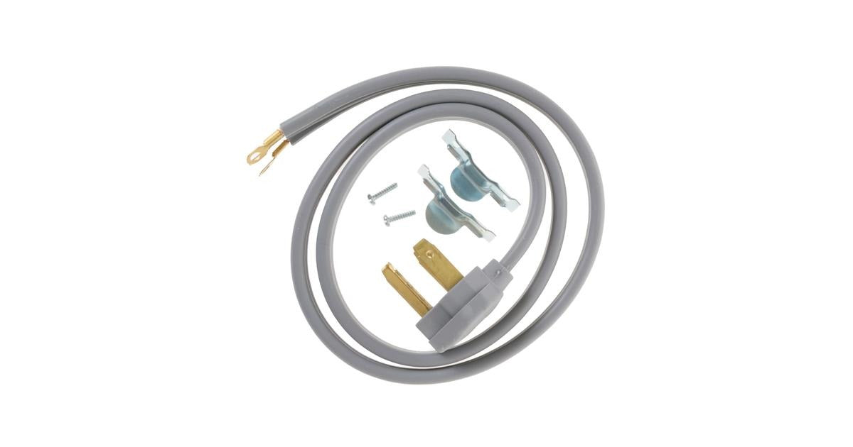 GE APPLIANCES Ge Appliances WX09X10002 4 feet and 30 Amp 3-Wire Dryer Cord 30 Amp (4 ft Right-Angle) WX09X10002