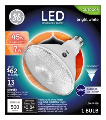 GE G E Lighting 38460 Led PAR38 Flood Bulb 7W 500 Lumens 3 Pack