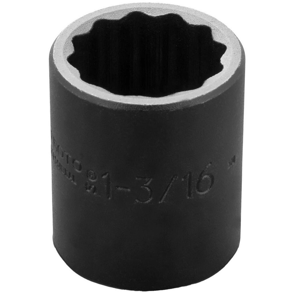 PROTO Proto J7438 Impact Socket 1/2 in Drive 1-3/16 in 12-pt
