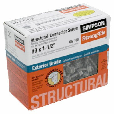 SIMPSON STRONG-TIE Simpson Strong Tie SD9112R100 Connector Screw 9x1.5 in