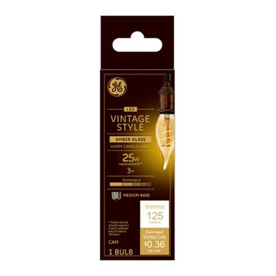 GE G E Lighting 36494 Led Vintage Candle Bulb 3W