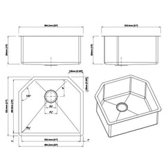 DAKOTA Dakota Plumbing Products DSM-2321 Undermount Kitchen Sink