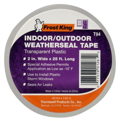 FROST KING Thermwell T94H Transparent Weatherproofing Tape 2in X 25ft