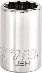 PROTO Proto J5228N Hand Socket 7/8 in 12-point 3/8 in Drive