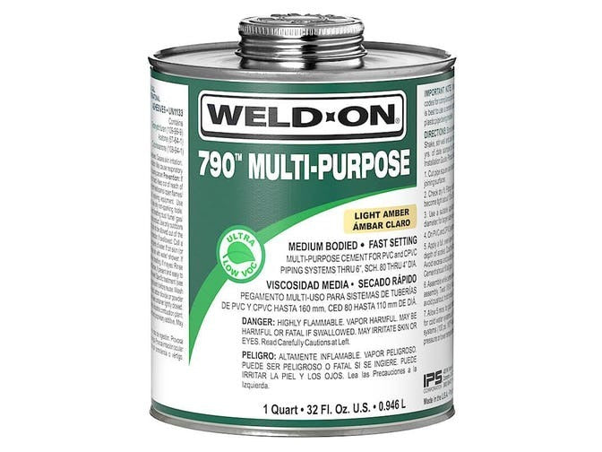 WELD-ON Weld-on 107900041 Pvc Cpvc Solvent Cement Low Voc 1/2 Pint