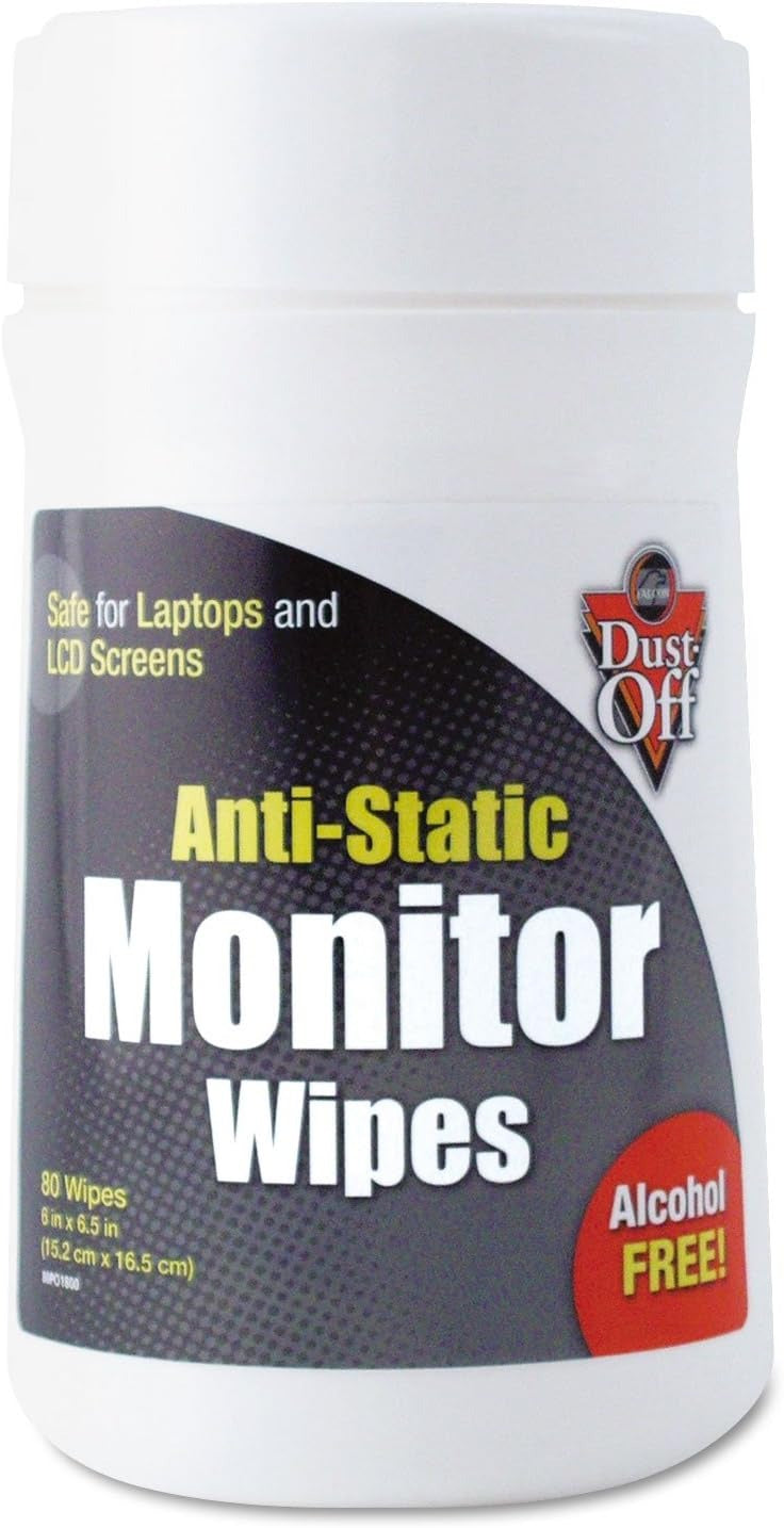 FALCON Falcon FALDSCT Dustoff Premoistened Monitor Cleaning Wipes 80/Tub