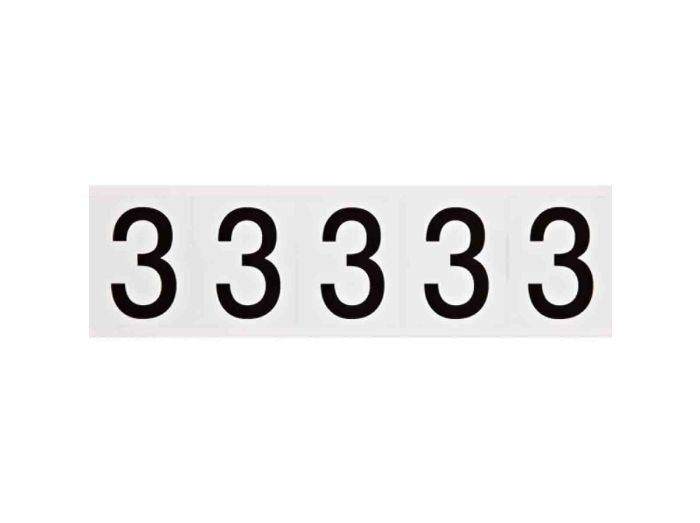 BRADY Brady 9714-3 Outdoor numbers vinyl gloss legend 3 (2.25 H x 1.81 W / Card of 5) 97052