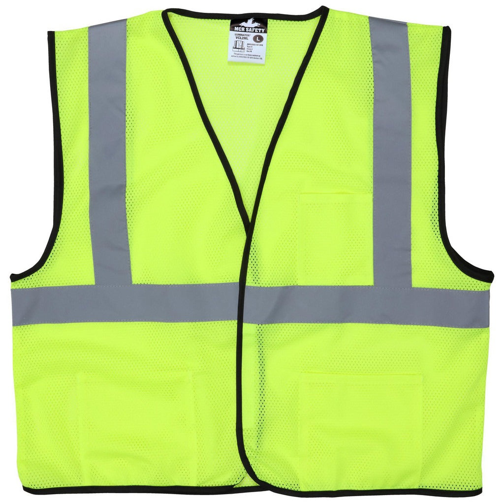 MCR SAFETY Mcr Safety V2CL2MLL High Visibility Safety Vest Large Class Ii