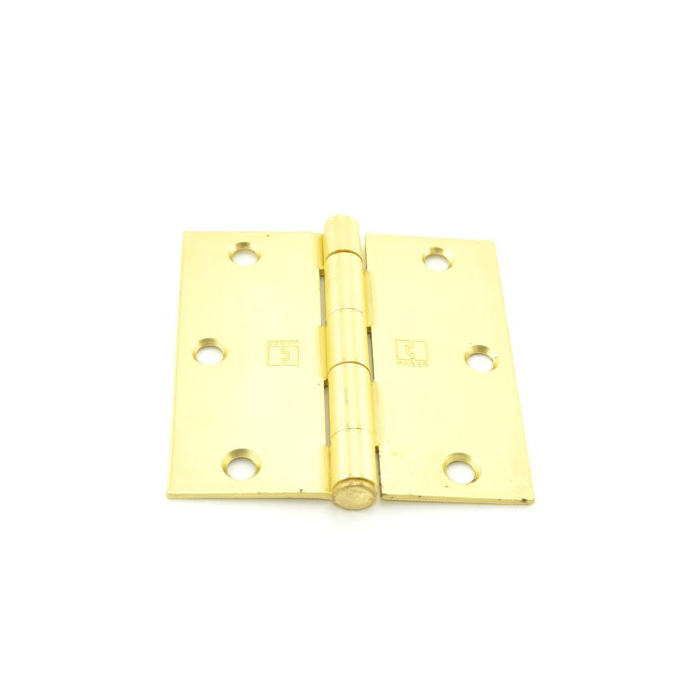 HAGER Hager Hinge 17413124EA 3.5x3.5 Steel Mortise Hinge Satin Brass