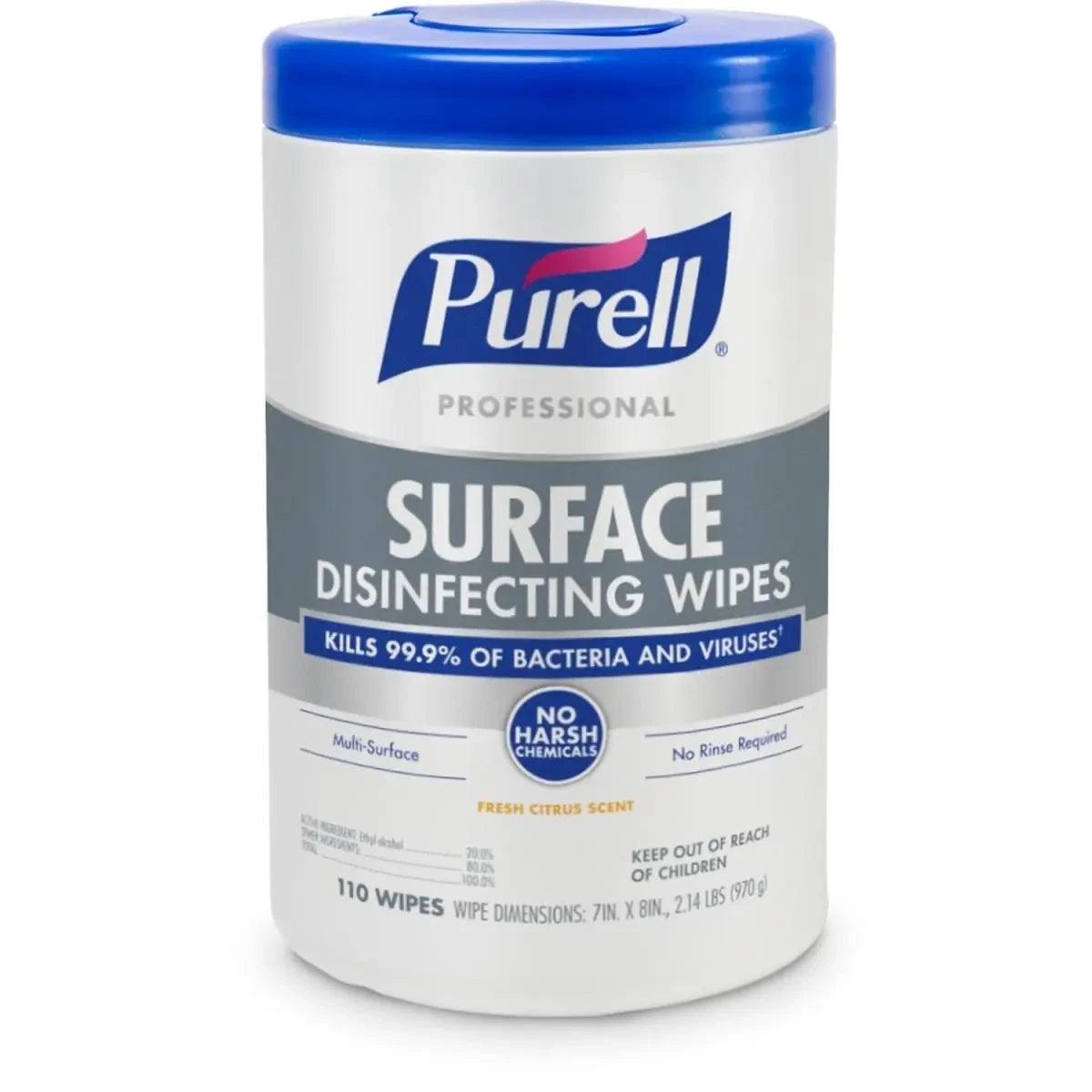 GOJO Gojo GOJ934206 Purell Professional Surface Disinfecting Wipes 110 Count Tub