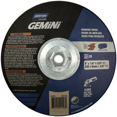 NORTON Norton 66253049106 Gemini Type 28 Depressed Center Grinding Wheel (9 in x 1/4 in x 5/8-11 Arbor)