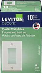 LEVITON Leviton M24-80401-WMP 1G Decorator Wall Plate White 10-pack