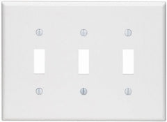 LEVITON Leviton Mfg Co 003-80511-00W White 3-toggle Midway Wall Plate