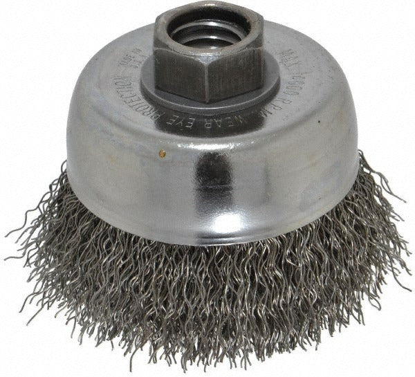 WEILER Weiler 93643 Cup Brush 3in Steel Crimped Wire 14000 Rpm