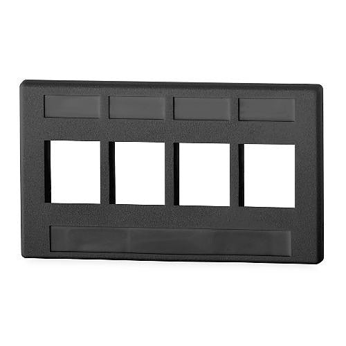 SIGNAMAX Signamax Inc. FAK-4-BK 4-port Modular Furniture Faceplate