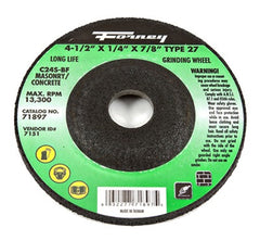FORNEY Forney Industries Inc 71897 Type 27 Grinding Wheel Masonry