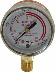 VICTOR Victor 1424=0013 Cylinder Pressure Gauge 30 Psi Acetylene