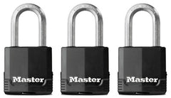 MASTER LOCK Master Lock Co M115XTRILFCCSEN Padlock 1-3/4 in 3 Pack
