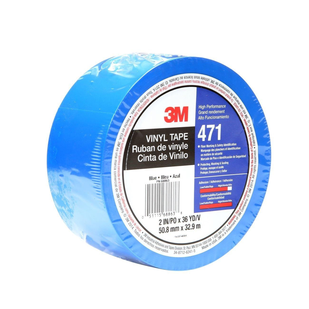 3M 3M 7100044656 Vinyl Tape 471 2 in x 36 yd (24 Rolls) 00051115688638