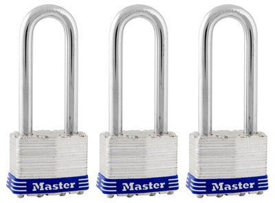 MASTER LOCK Master Lock Co 1TRILJ Laminated Steel Padlock 3 Pack