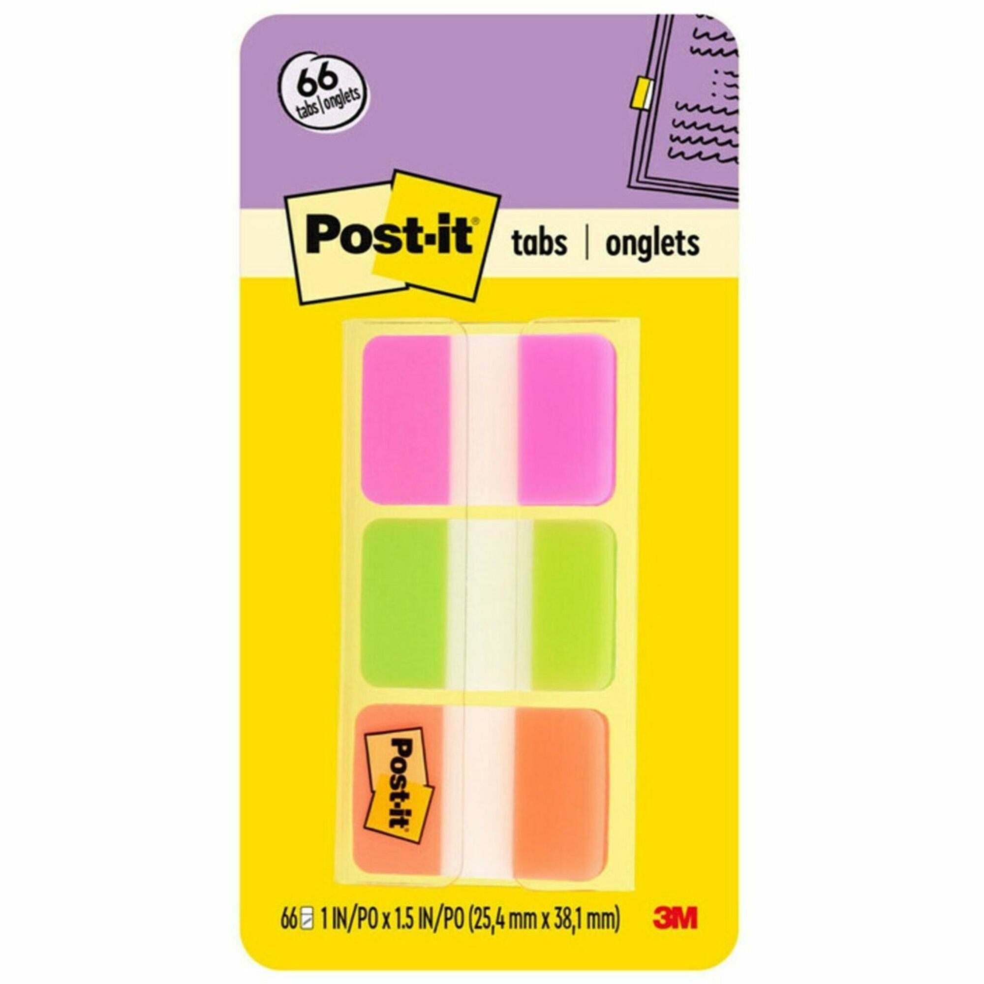 3M 3M MMM686PGO Post-it Durable Tabs 1.50 inches x 1 inches (66/Pack) 686-PGO