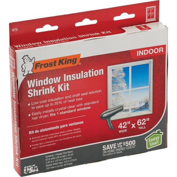 FROST KING Frost King V73/3QPD2 Indoor Shrink Film Window Kit 42 In. x 62 In. (3-Pack) V73/3QPD2