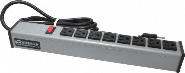 WIREMOLD Wiremold UL218BC Power Outlet Strip 8 Outlets 15 Amp