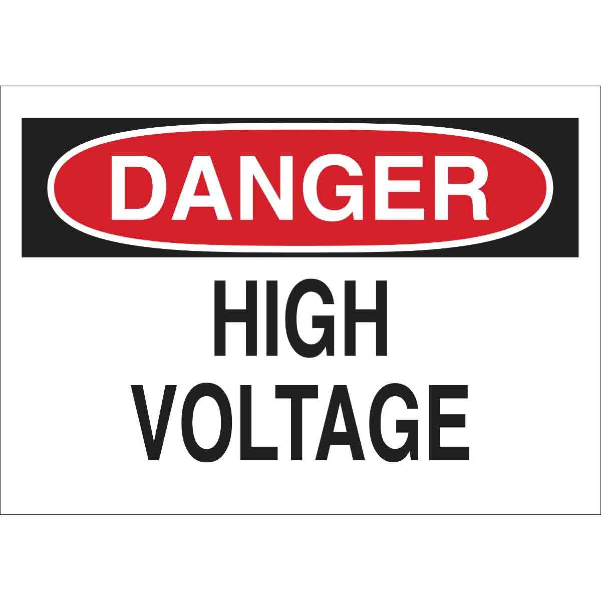 BRADY Brady 71565 Danger High Voltage Sign (7 in H x 10 in W)