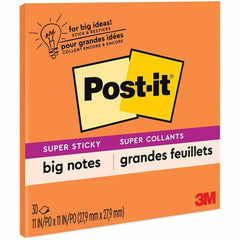 3M 3M MMMBN11O Post-it Super Sticky Big Note 11 inches x 11 inches (30 Sheets) BN11O