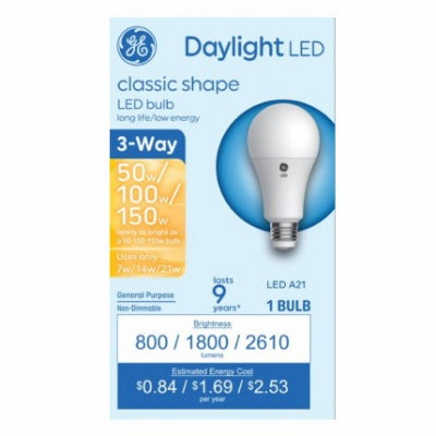 GE G E Lighting 93130569 3-way Led A21 Bulb 21W 5000K