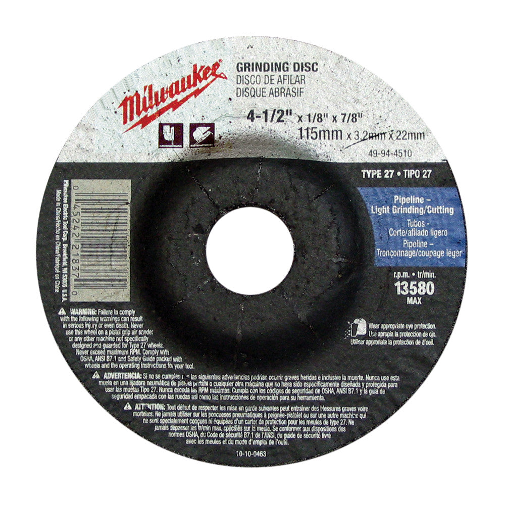 MILWAUKEE 49-94-4580 GRINDING & CUT OFF WHEELS