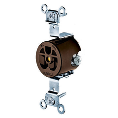 Hubbell Wiring Device-Kellems HBL5251 HWD 1-Phase Extra Heavy Duty Self-Grounding Single Standard Screw Mount Straight Blade Receptacle 125 VAC 15 A 5-15R