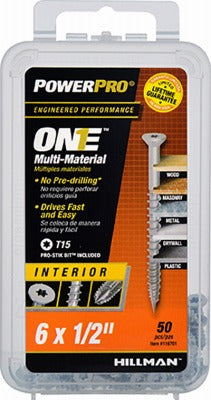 HILLMAN Hillman Fasteners 116701 Flat Head Screw 6x1/2 in Zinc 50pk