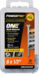 HILLMAN Hillman Fasteners 116701 Flat Head Screw 6x1/2 in Zinc 50pk
