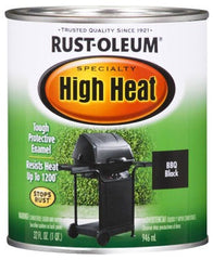RUST-OLEUM Rust-oleum 7778-502 High Heat Satin Bbq Black Paint Qt