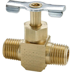 PARKER Parker NV107P-2 Straight Needle Valve 1/8 in Nptf Brass