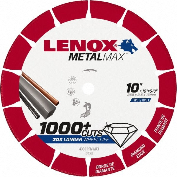 LENOX Lenox 1972926 Diamond Cut-off Wheel 10 Inches Type 1