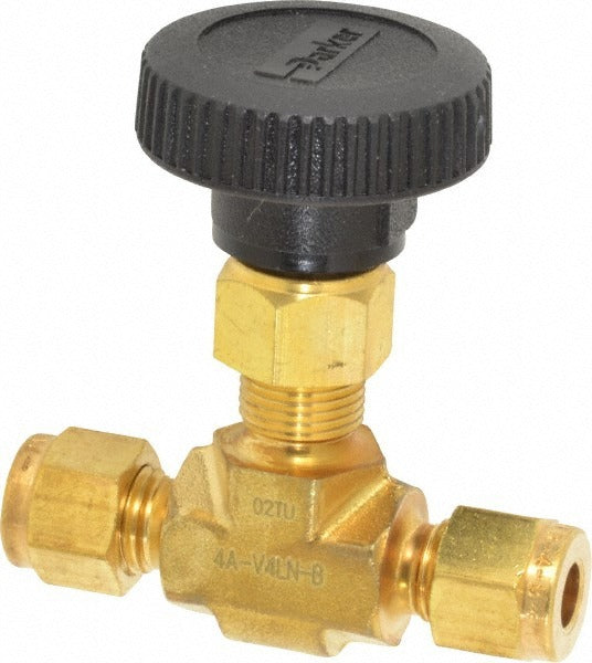 PARKER Parker 4A-V4LN-B Needle Valve 1/4 Inch Compression Brass Ptfe