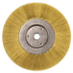 WEILER Weiler 01415 Wheel Brush 6 in Crimped Brass Arbor Mount