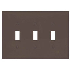 Eaton PJ3B Eaton Wiring Devices PJ Series Mid-Sized Toggle Switch Wallplate 3 Gang Brown