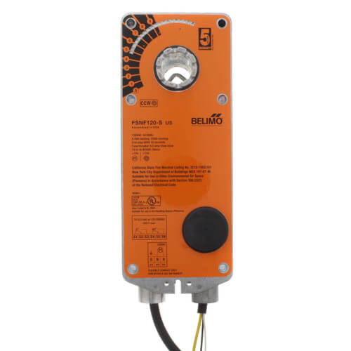 BELIMO Belimo FSNF120-S Fire & Smoke Actuator 120V 70 In-Lb With Auxiliary Switch