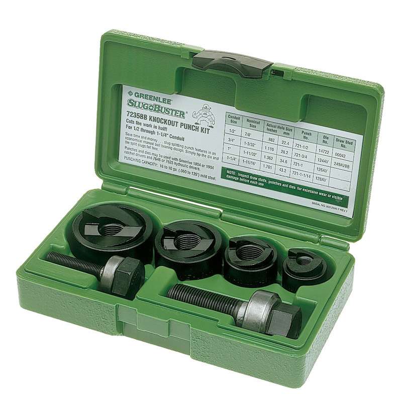 GREENLEE Greenlee 7235BB Manual Knockout Punch Driver Kit 1/2 to 1-1/4