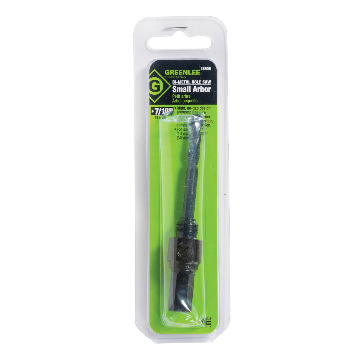 GREENLEE Greenlee 38505 Hole Saw Arbor , Black