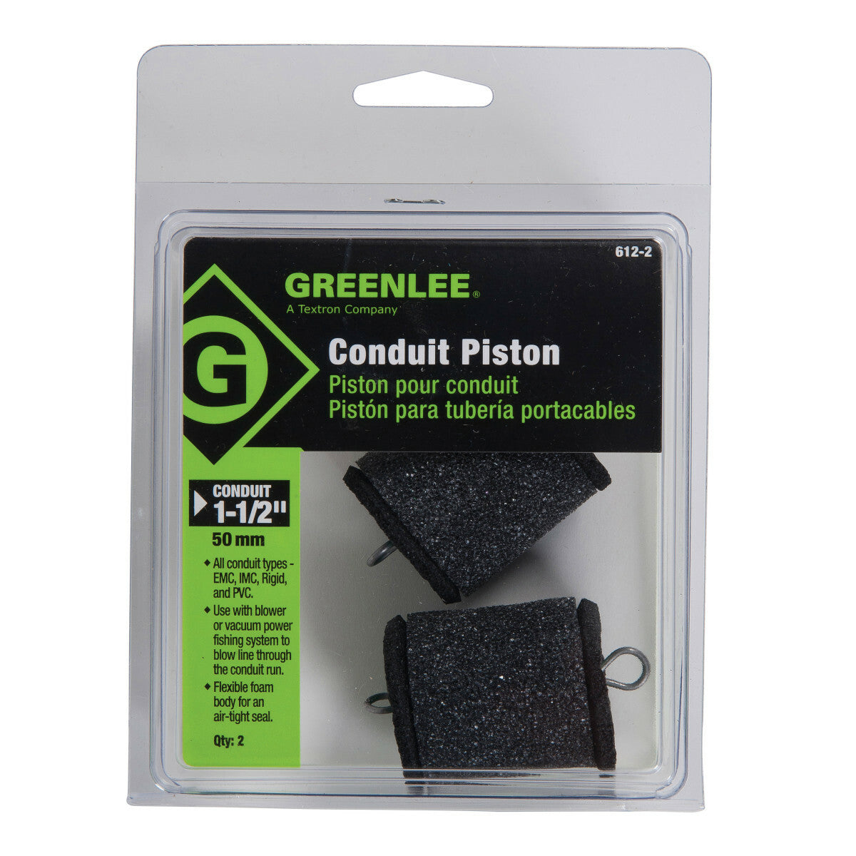 GREENLEE Greenlee 612-2 Conduit Piston, 1-1/2-Inch Conduit