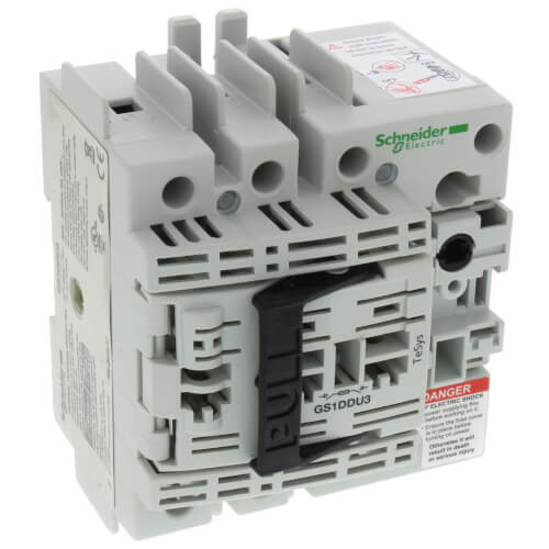 SCHNEIDER ELECTRIC Schneider Electric GS1DDU3 TeSys GS 600 VAC 30 Amp 3-Pole Class CC IP20 Copper Fusible Disconnect Switch