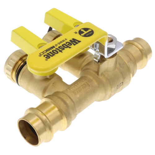 WEBSTONE Webstone H-88613 3/4 x 1/2 Press Non-Potable Pro-Pal Purge & Fill Full Port Forged Brass Ball Valve